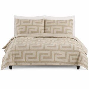 Kravet Tensho Jacquard Full Queen Duvet Cover Set Cotton 90x90 2 Standard Shams